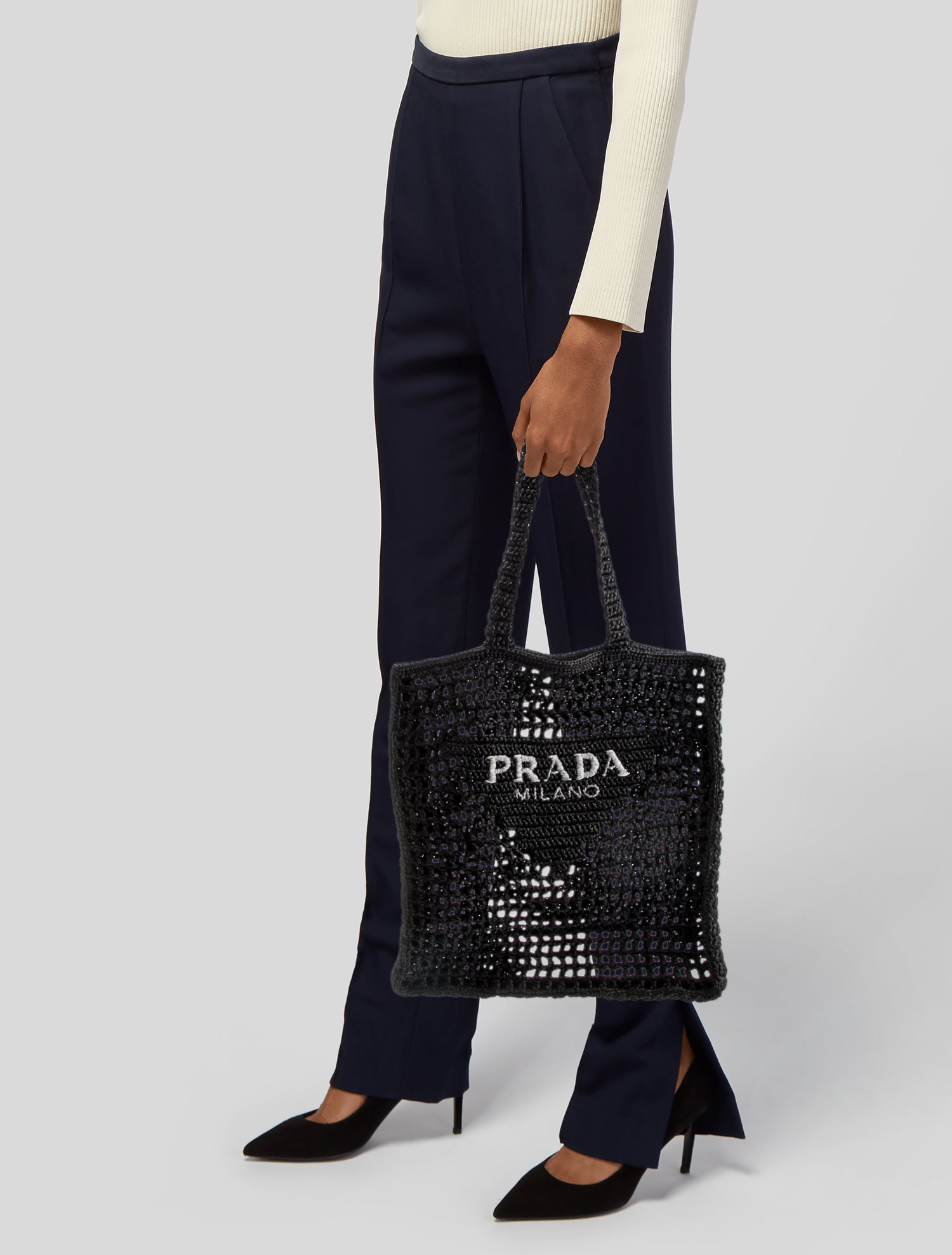 Prada Raffia Logo